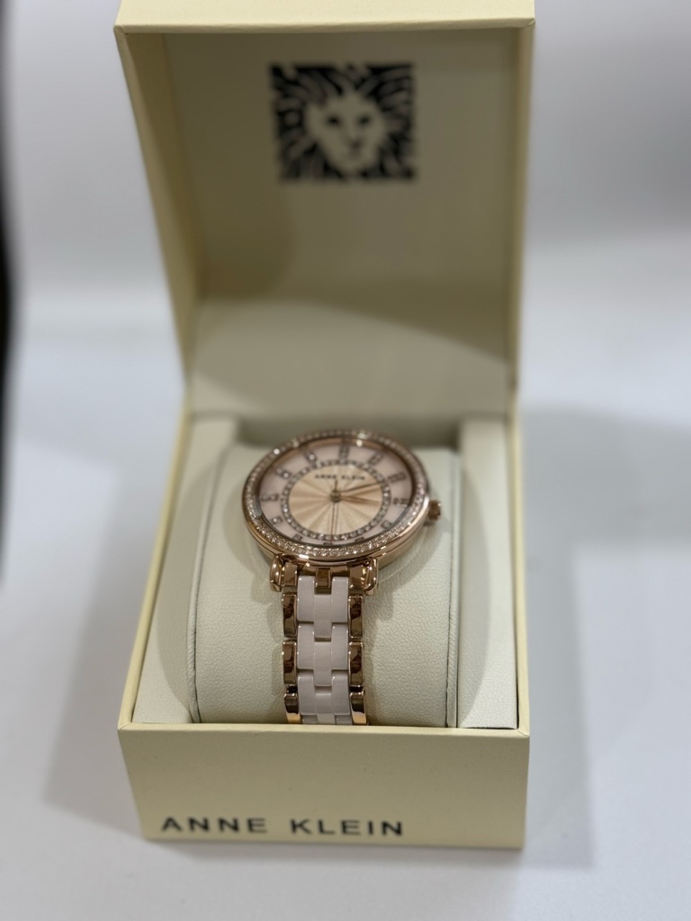 Anne Klein Rose Gold and Blush Ceramic Bracelet Watch